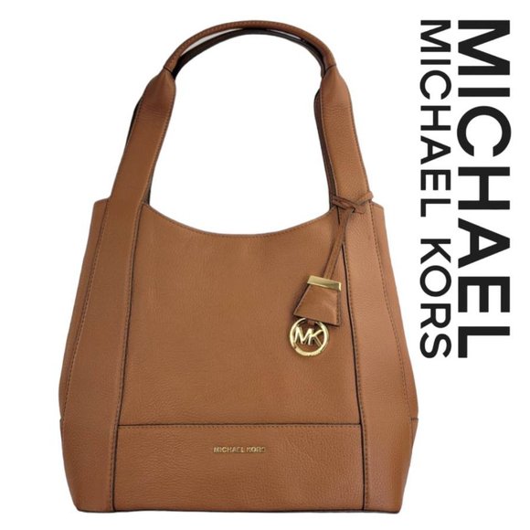 MICHAEL Michael Kors Handbags - MICHAEL Michael Kors Marlon Large Leather Shoulder Tote - Acorn - Brand New